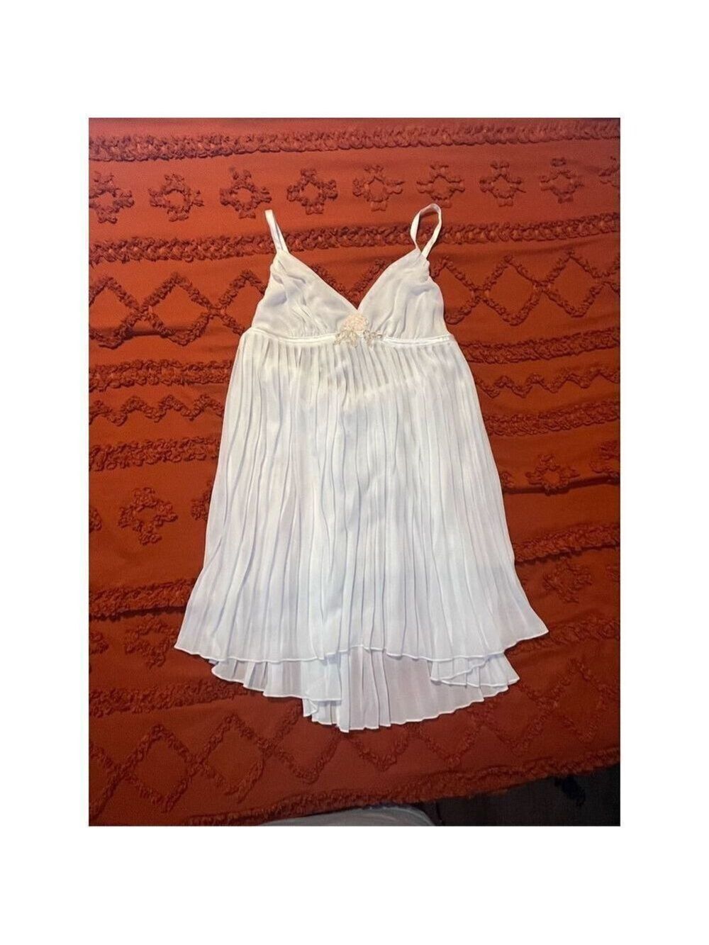 White mini spaghetti straps, panty, brand, new with tags, sexy Teddy nightie. Sz - Picture 1 of 16